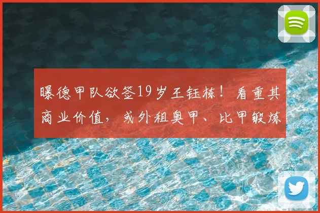 曝德甲队欲签19岁王钰栋!看重其商业价值,或外租奥甲、比甲锻炼